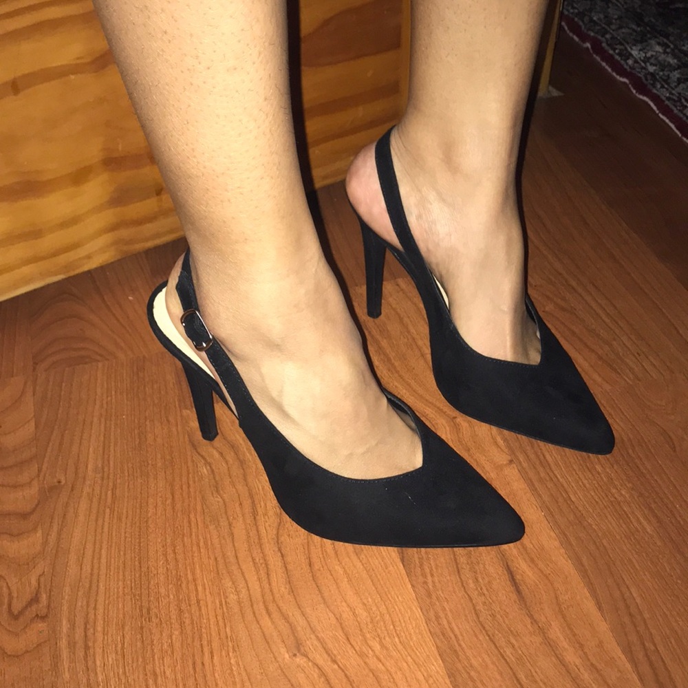 Suede Slingback Heels